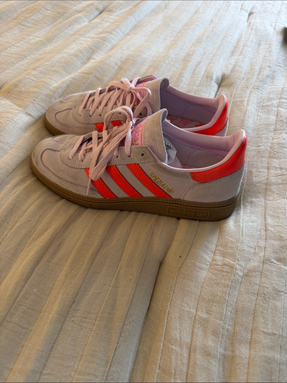 Adidas Spezial - Light Pink/Orange; US W7, only worn a few times.